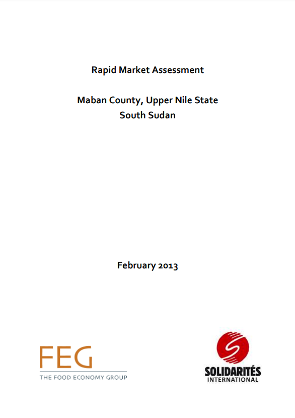 Rapid Market Assessment, Maban County, Upper Nile State MiC